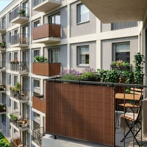 Springos Osłona PVC maskująca na balkon, taras, ogrodzenie 500x100 cm brązowa UNIWERSALNY 3