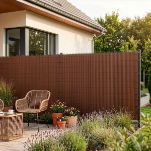 Springos Osłona PVC maskująca na balkon, taras, ogrodzenie 500x100 cm brązowa UNIWERSALNY 6