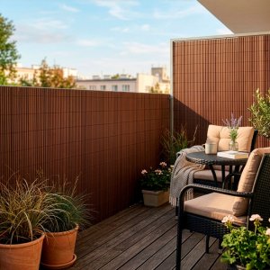 Springos Osłona PVC maskująca na balkon, taras, ogrodzenie 500x100 cm brązowa UNIWERSALNY 8