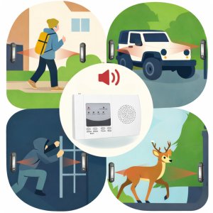 Spreest SYGNALIZATOR WEJŚCIA BARIERA PODCZERWIENI CZUJNIK RUCHU BRAMA ALARM SOLARNY 5