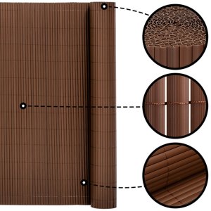 Springos Osłona PVC maskująca na balkon, taras, ogrodzenie 500x140 cm brązowa UNIWERSALNY 18
