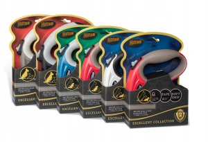 Hilton HILTON SMART DOG TAPE XL CZARNO-SZARA SMYCZ AUTOMATYCZNA 7M DLA PSA DO 40KG 8