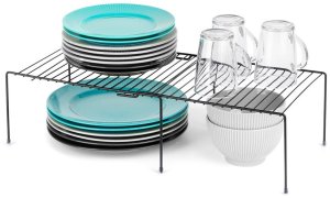 Vilde Półka kuchenna metalowa czarna rozsuwana 34,5-48 cm 2