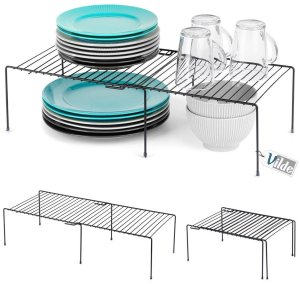 Vilde Półka kuchenna metalowa czarna rozsuwana 34,5-48 cm 10