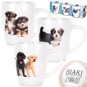 Siaki Collection Kubki ceramiczne psy 220 ml 3 szt. 8