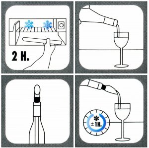 Secret de Gourmet Dozownik do wina z wkładem chłodzącym stalowy 32 cm 7