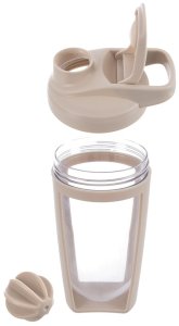 Triton Shaker treningowy z kulką tritan beżowy szczelny 700 ml 5