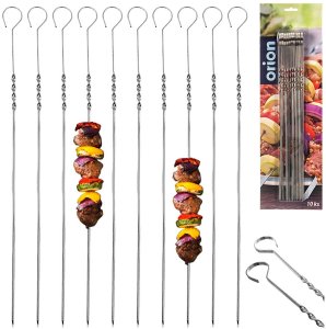 BBQ Szpikulce do szaszłyków stalowe 38,5 cm 10 szt. 6
