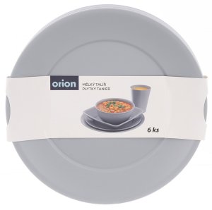 STALMAN Talerze obiadowe płytkie plastikowe szare SANDY 23,5 cm 6 szt. 6