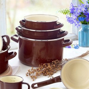 Lumarko Garnek emaliowany BROWN 18 cm, 2 l 4