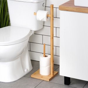 Vilde Stojak na papier toaletowy bambusowy 70 cm 2
