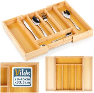 Vilde Wkład na sztućce do szuflady rozsuwany bambusowy 28-45x33,5 cm 9