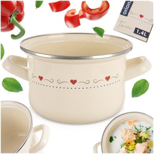 Lumarko Garnek emaliowany kremowy TONCA 16 cm, 1,4 l 8