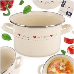 Lumarko Garnek emaliowany kremowy TONCA 18 cm, 2 l 8