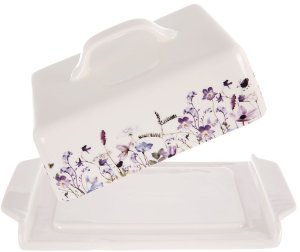 Maselniczka Hit Maselniczka porcelanowa biała kwiaty LOUKA 5