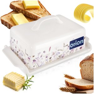 Maselniczka Hit Maselniczka porcelanowa biała kwiaty LOUKA 6