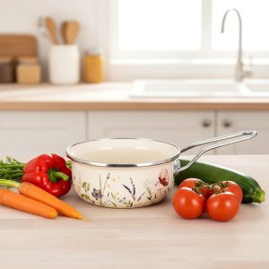 Elo-Pol Rondel emaliowany kremowy MAKI 14 cm, 650 ml 2