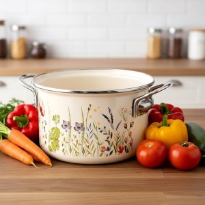 Ambition Garnek emaliowany kremowy MAKI 20 cm, 3 l 2
