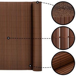 Springos Osłona PVC maskująca na balkon, taras, ogrodzenie 400x100 cm brązowa UNIWERSALNY 11
