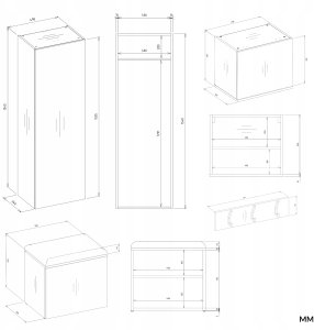 Goodhome Garderoba HAGA III/1Sz2W DĄB SONOMA + 2x Wieszak 10