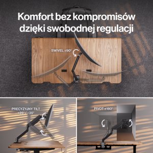 Endorfy Uchwyt biurkowy Atlas GS Single na monitor do 32" (EY8F008) 12