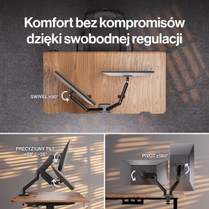Endorfy Uchwyt biurkowy Atlas GS Double na monitor do 32" (EY8F009) 15