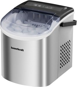 Kostkarka do lodu Adler Automatyczna cicha wydajna kostkarka do lodu Bauerkraft prosta obsługa 12kg/24h srebrny 2