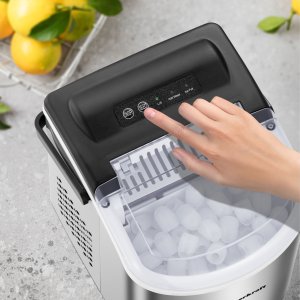 Kostkarka do lodu Adler Automatyczna cicha wydajna kostkarka do lodu Bauerkraft prosta obsługa 12kg/24h srebrny 4