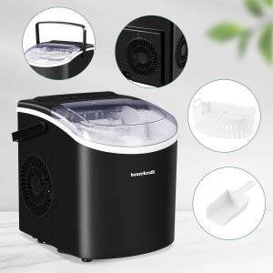 Kostkarka do lodu Bauerkraft Automatyczna cicha wydajna kostkarka do lodu Bauerkraft prosta obsługa 12kg/24h czarny 3