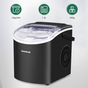 Kostkarka do lodu Bauerkraft Automatyczna cicha wydajna kostkarka do lodu Bauerkraft prosta obsługa 12kg/24h czarny 6