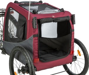 Trixie Przyczepka rowerowa, dla psa, szaro-czerwona, M: 63 × 68 × 75/137 cm 5