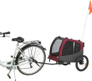 Trixie Przyczepka rowerowa, dla psa, szaro-czerwona, M: 63 × 68 × 75/137 cm 6