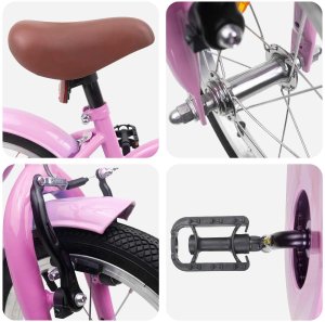 vidaXL vidaXL Rower Dziecięcy 12 Cali dla dzieci w wieku 2-4 lata Jasny róż 4