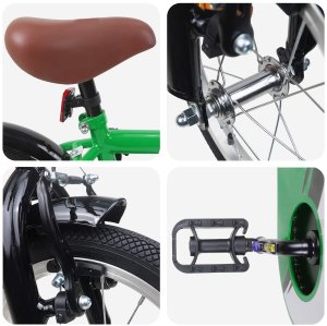 vidaXL vidaXL Rower Dziecięcy 12 Cali dla dzieci w wieku 2-4 lata Zielony 3