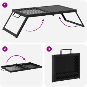 vidaXL vidaXL Składany Grill Campingowy Czarny 31,5 x 26,5 x 4 cm 9