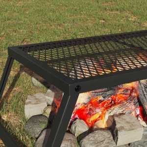 vidaXL vidaXL Składany Grill Campingowy Czarny 58 x 31 x 2 cm Stal stopowa 3
