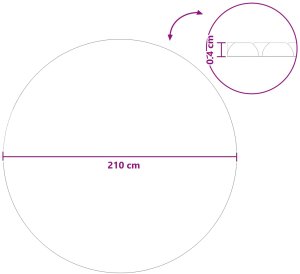 vidaXL vidaXL Pokrywa na basen Wysokiej Jakości Czarny  210 cm 0,2 mm PE 6
