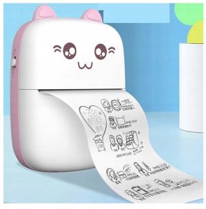 Drukarka etykiet Drukuś mini drukarka termiczna różowy aparat natychmiastowy papier rolki XL 6