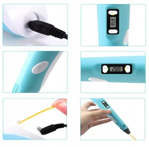 Długopis 3D XMaster Długopis 3D drukarka 3d PEN zestaw XXL Niebieski wkłady filament szablony 6