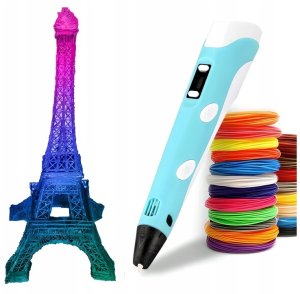 Długopis 3D XMaster Długopis 3D drukarka 3d PEN zestaw XXL Niebieski wkłady filament szablony 7