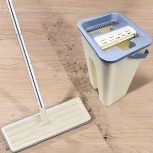 Mop Logan MOP PŁASKI 33CM 3 WKŁADY DWUKOMOROWE WIADRO 3