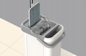 Mop Logan MOP PŁASKI 33CM 3 WKŁADY DWUKOMOROWE WIADRO 9