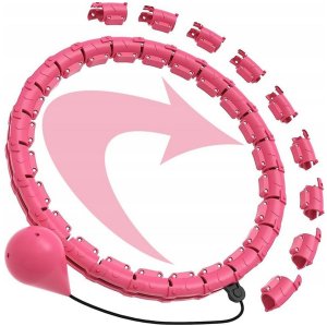Springos HULA HOP Z OBCIĄŻENIEM Z WYPUSTKAMI SKŁADANE RÓŻOWY FIT+ PRO 4