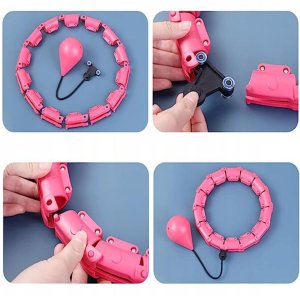 Springos HULA HOP Z OBCIĄŻENIEM Z WYPUSTKAMI SKŁADANE RÓŻOWY FIT+ PRO 7