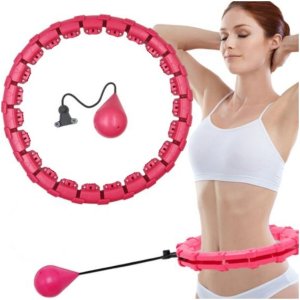 Springos HULA HOP Z OBCIĄŻENIEM Z WYPUSTKAMI SKŁADANE RÓŻOWY FIT+ PRO 8