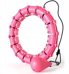 Springos HULA HOP Z OBCIĄŻENIEM Z WYPUSTKAMI SKŁADANE RÓŻOWY FIT+ PRO 10
