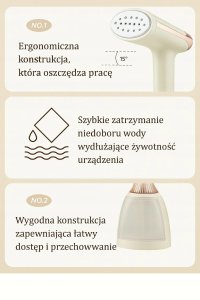Parownica do ubrań Electo Parownica ręczna do ubrań żelazko parowe steamer regulacja pary zestaw 7w1 8