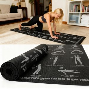 Alogy Mata do Ćwiczeń Fitness Jogi Lekka 3mm Mocna Wygodna Antypoślizgowa Czarna 4