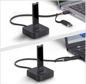 Stacja dokująca StarTech STARTECH.COM USB-C i USB-A na M.2 NVMe Dock Adapter 10Gbps Tool-Free zewnętrzny M.2 NVMe SSD Reader B+M i M-Key 4