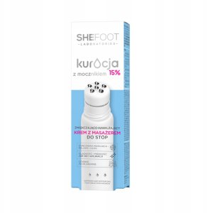 SheFoot SHEFOOT Kuracja z mocznikiem zmiękczająco - wygłądzający Krem z masażerem do stóp 15% mocznika 50 ml 2